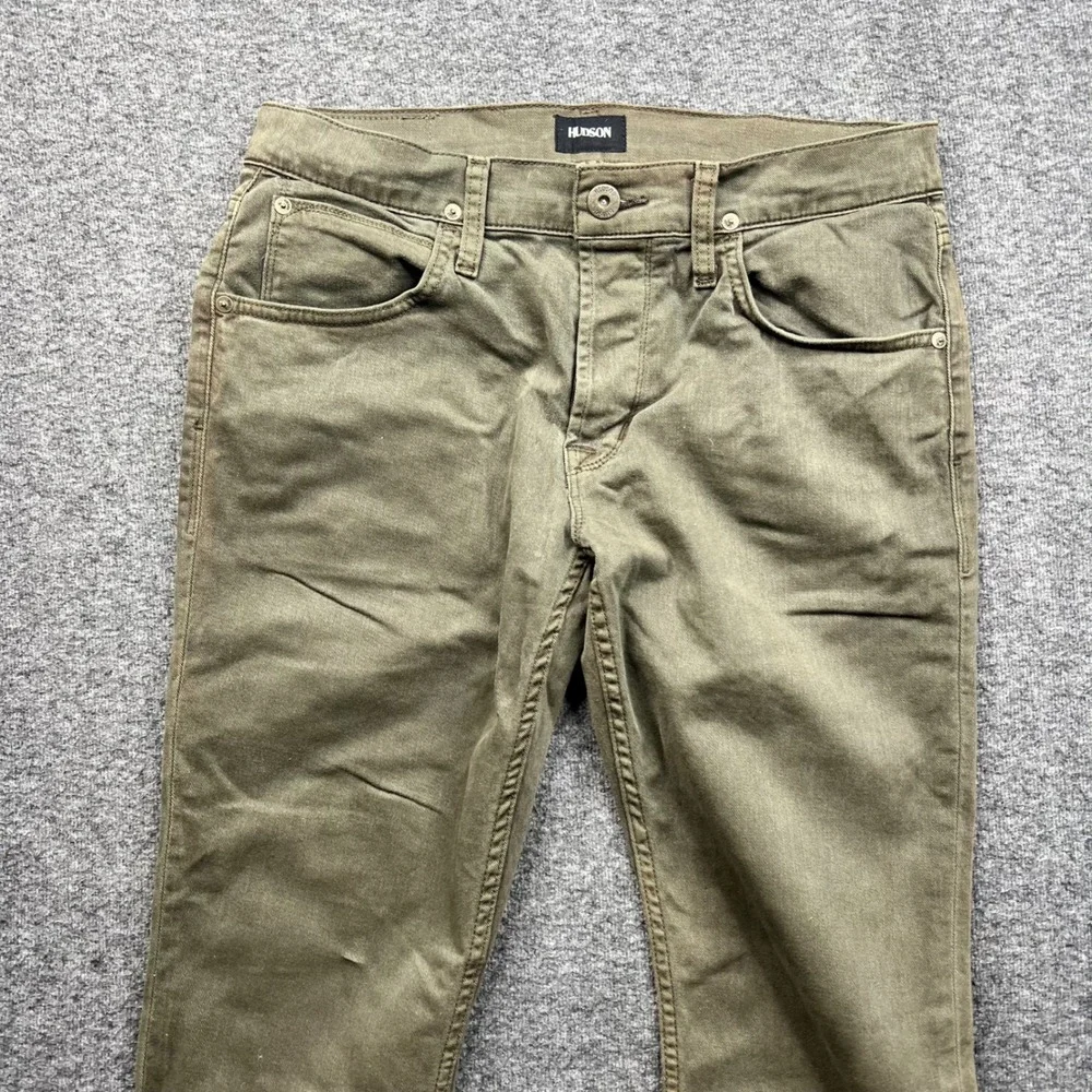 Hudson Pants Mens 31 Olive Green Fits 31x33 Blake Slim Ares M275DLE Button Fly‎